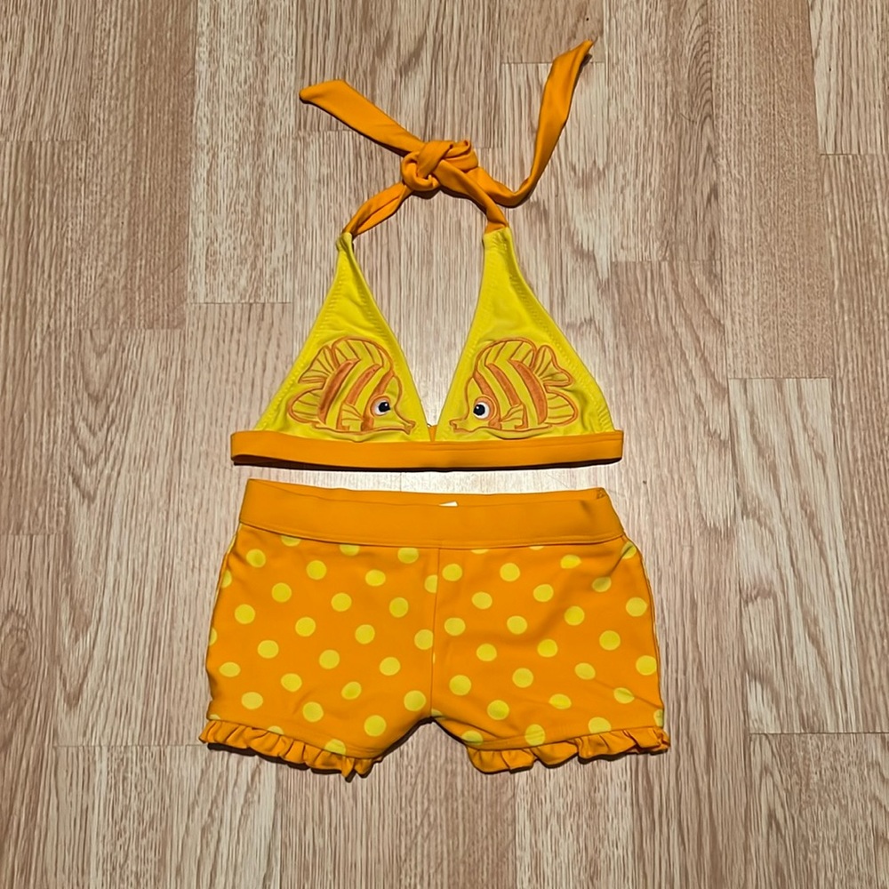 Wave Zone Orange and Yellow Fish Bikini Size 3t